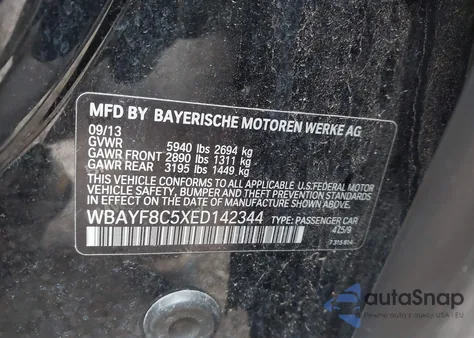 2014 BMW Alpina B7 xDrive z USA, uszkodzony, nr VIN WBAYF8C5XED142344